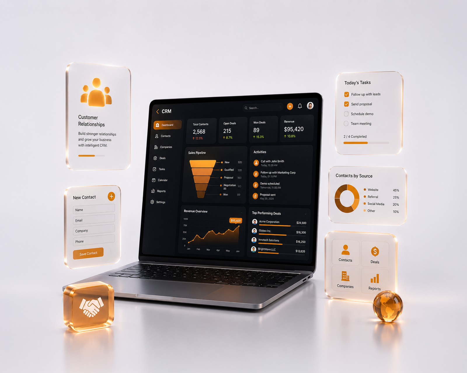 CRM Systems — sculpted glass concept