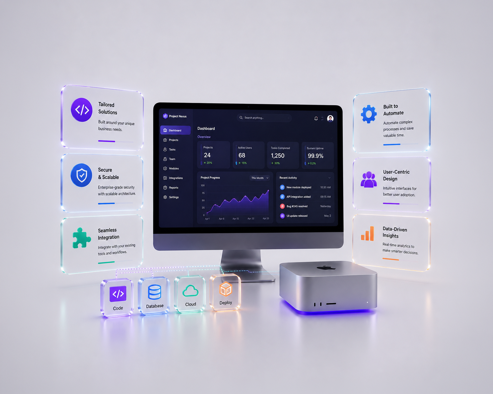 Custom Software — sculpted glass concept