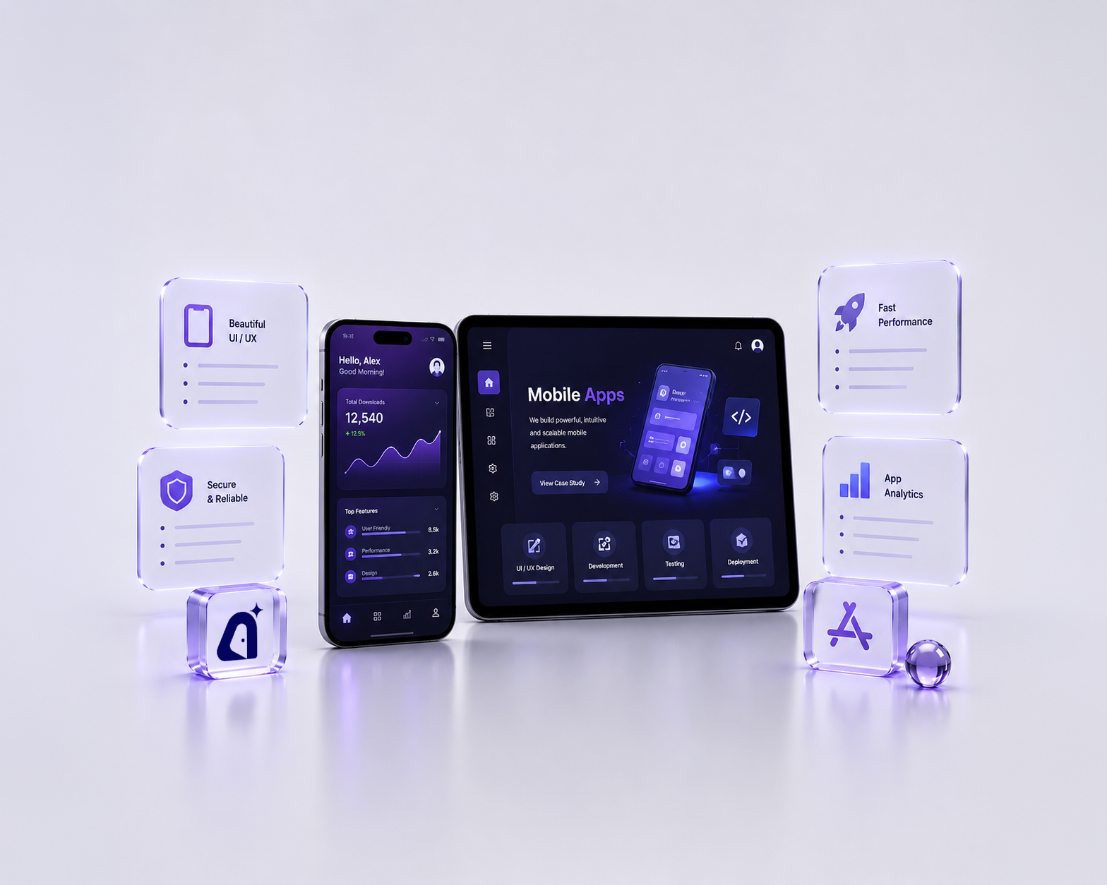Mobile Apps — sculpted glass concept
