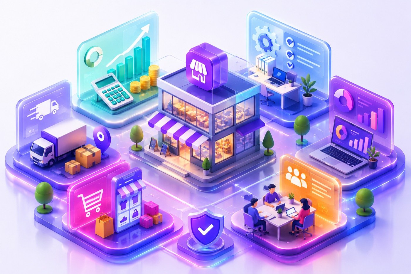 Small & Medium Business — systems we build, illustrated